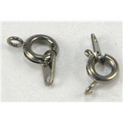 Clasp Bolt Ring and Tag Black Nickel 6mm ea