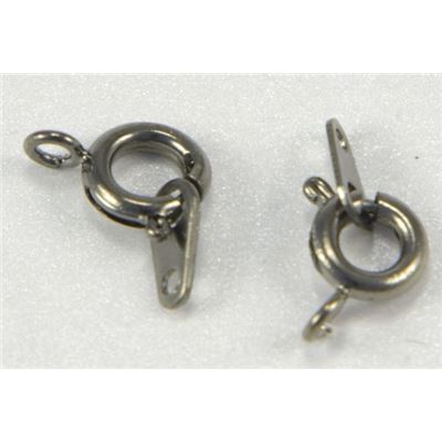Clasp Bolt Ring and Tag Black Nickel 6mm ea