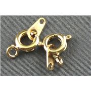 Clasp Bolt Ring and Tag Gold 8mm ea