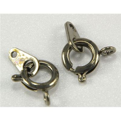Clasp Bolt Ring and Tag Black Nickel 8mm ea