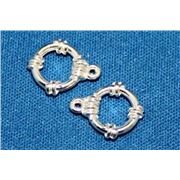 Clasp - Toggle Banded Silver 9mm ea