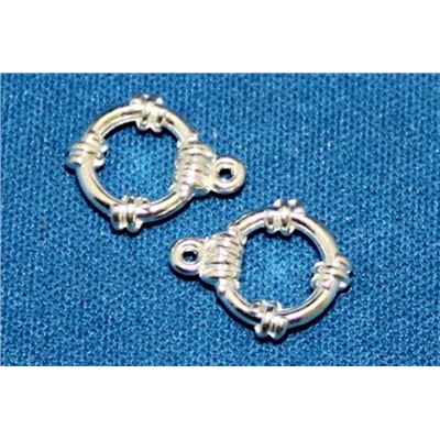 Clasp - Toggle Banded Silver 9mm ea