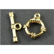 Clasp - Toggle Banded Gold 9mm ea