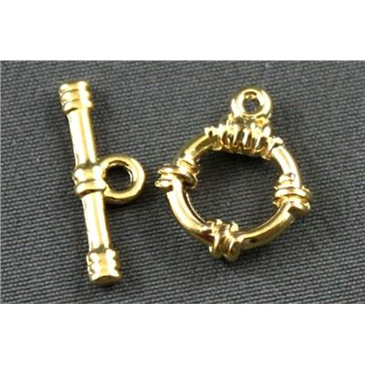 Clasp - Toggle Banded Gold 9mm ea