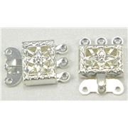 Clasp Square with Star 3 Strand 14x10mm ea