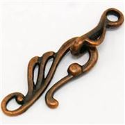 Tibetan Style Hook  Clasp Antique Copper 25x13mm  ea