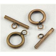 Clasp - Toggle Antique Copper 20mm ea