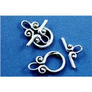 Clasp - Toggle Curcubit Antique Silver 12x20mm ea