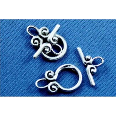 Clasp - Toggle Curcubit Antique Silver 12x20mm ea