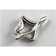Clasp - Toggle  Square Flower Antique Silver 18mm ea