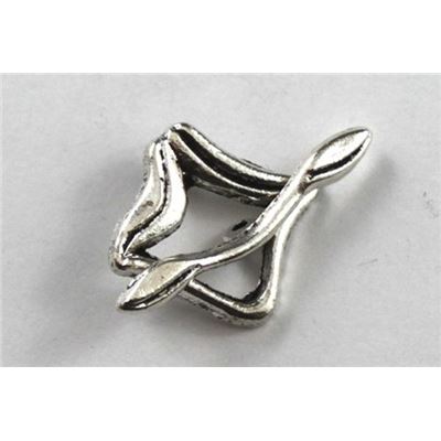 Clasp - Toggle  Square Flower Antique Silver 18mm ea