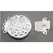 Clasp Filigree Round 5 Strand Silver 22mm ea