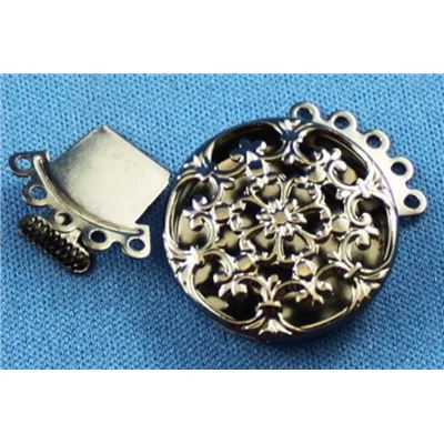 Clasp Filigree Round 5 Strand Black Nickel 22mm ea