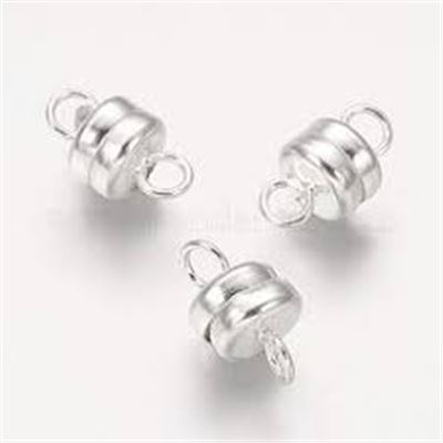 Magnetic Disc Clasp Silver 6mm ea