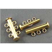 Slide Clasp 3 Strand Gold 20mm ea