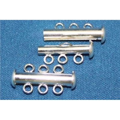 Slide Clasp 3 Strand Silver 20mm ea