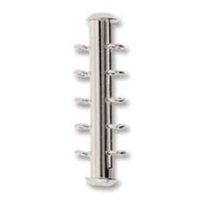 Slide Clasp 5 Strand Silver 38mm ea