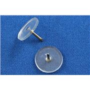 Tie Pin Plastic Disc Clear/Nickel 11mm ea