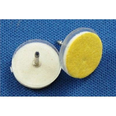 Tie Pin Plastic Disc Self Stick Clear/Nickel 11mm ea