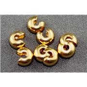Crimp Cover Gold 3mm ea