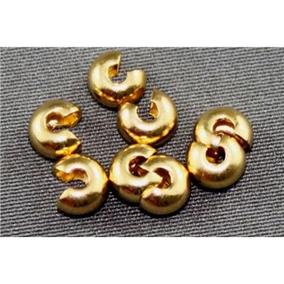 Crimp Cover Gold 3mm ea
