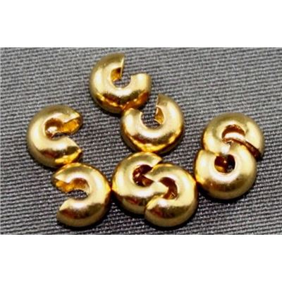 Crimp Cover Gold 4mm ea