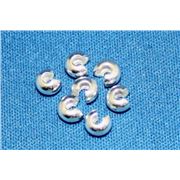 Crimp Cover Silver 4mm ea