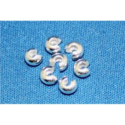 Crimp Cover Silver 4mm ea