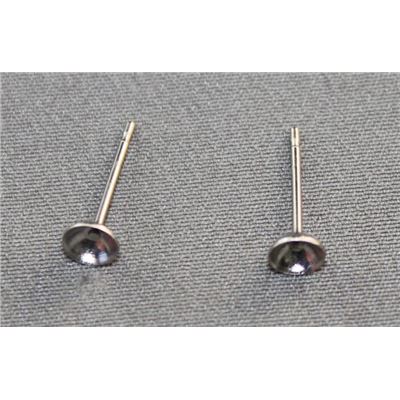 Ear Post 4mm-Surgical Steel Nickel  ea