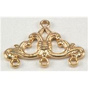 Three Hole Filigree End Bar Gold  ea