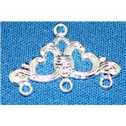 Three Hole Filigree End Bar Silver  ea