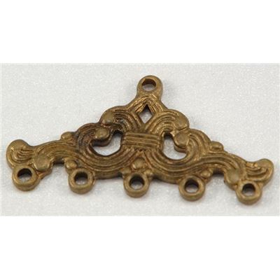 Five Hole Filiogree End Bar Antique Brass  ea