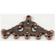 Five Hole Filigree End Bar Antique Copper  ea