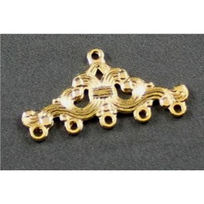 Five Hole Filigree End Bar Gold  ea