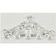 Five Hole Filigree End Bar Silver  ea