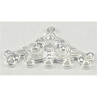 Five Hole Filigree End Bar Silver  ea