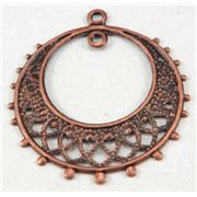 Circle Charm Antique Copper  ea