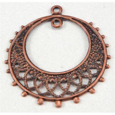 Circle Charm Antique Copper  ea