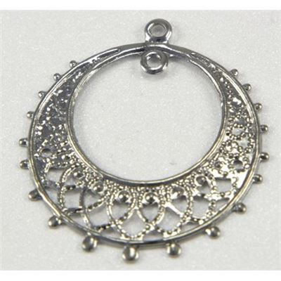 Circle Charm Black Nickel  ea
