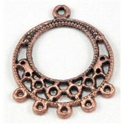 Circle Hanger 5 Bails Antique Copper  ea