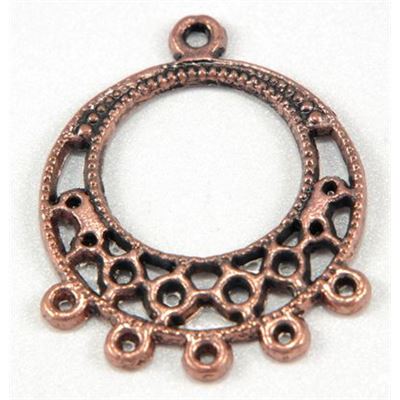 Circle Hanger 5 Bails Antique Copper  ea