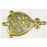 Scroll Charm Antique Brass  ea