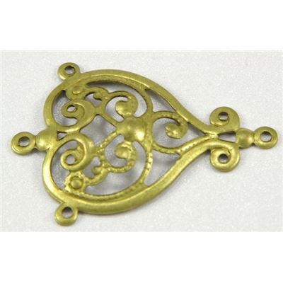 Scroll Charm Antique Brass  ea