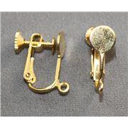 Earrings  Screw On (per pair) Gold 7mm ea