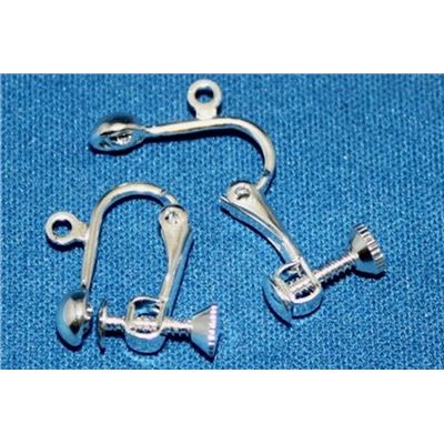 Earrings  Screw On (per pair) Silver 5mm ea