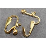 Earrings  Clip On with Drop (per pair) Gold  ea