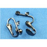 Earrings  Clip On with Drop (per pair) Black Nickel  ea