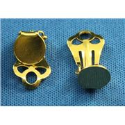 Earrings  Clip On with Drop Flat Circle (per pair) Gold 7mm ea