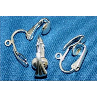 Earrings  Clip On with Drop Filligree (per pair) Silver 6mm ea