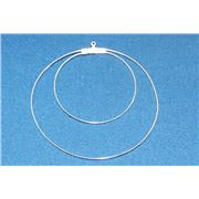 Earrings  Creole Double Loop (each) Silver 60mm ea